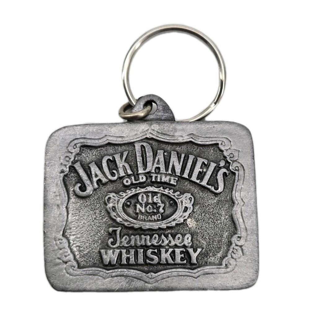 Vtg 80s Jack Daniels Whiskey Keychain Old No 7 Tennessee Hand Made Bergamot 1989